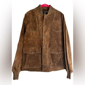 *Winter Clearance* Vintage 70s Zero King Leather Suede Brown  Button Up Jacket